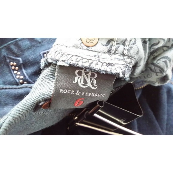 Rock Republic Kasandra Dark Wash Blue Jeans Size 6 - Picture 10 of 11